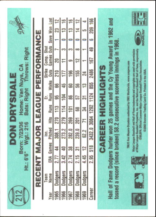 2002 Donruss Originals Baseball "Main Set" Cards #1 to #423 - Picture 169 of 323