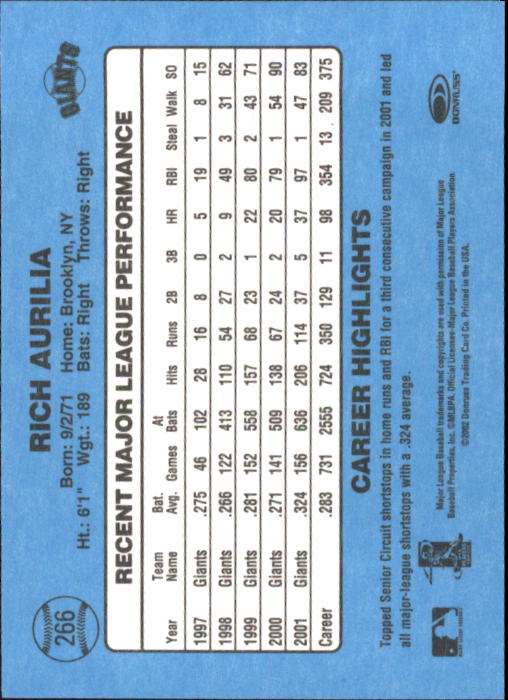 2002 Donruss Originals Baseball "Main Set" Cards #1 to #423 - Picture 209 of 323