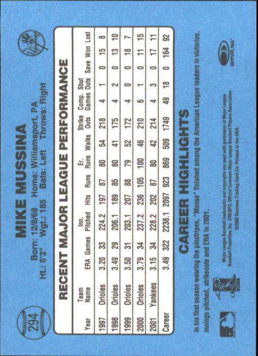 2002 Donruss Originals Baseball "Main Set" Cards #1 to #423 - Picture 231 of 323
