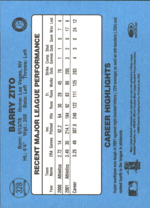 2002 Donruss Originals Baseball "Main Set" Cards #1 to #423 - Picture 259 of 323
