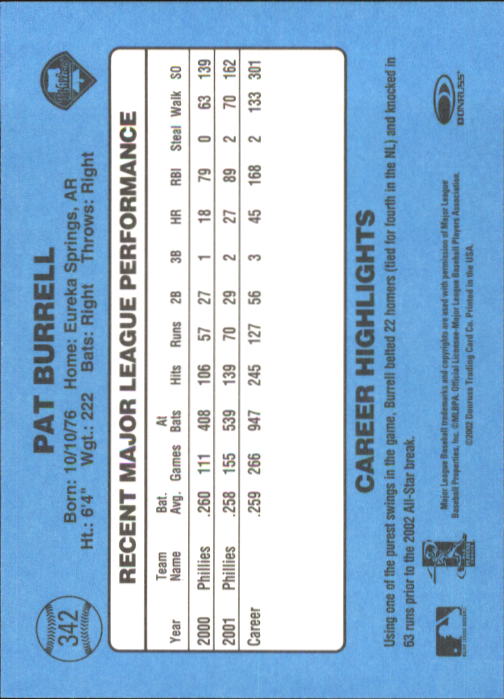 2002 Donruss Originals Baseball "Main Set" Cards #1 to #423 - Picture 271 of 323