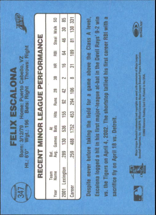 2002 Donruss Originals Baseball "Main Set" Cards #1 to #423 - Picture 273 of 323