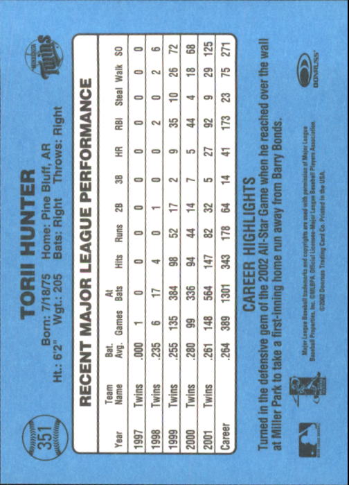 2002 Donruss Originals Baseball "Main Set" Cards #1 to #423 - Picture 277 of 323