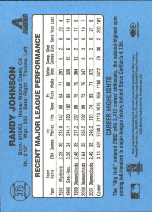 2002 Donruss Originals Baseball "Main Set" Cards #1 to #423 - Picture 291 of 323