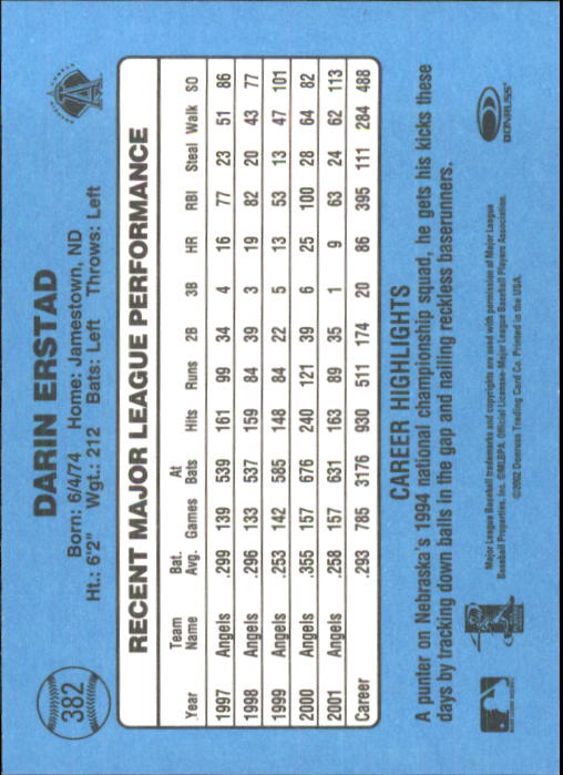 2002 Donruss Originals Baseball "Main Set" Cards #1 to #423 - Picture 293 of 323