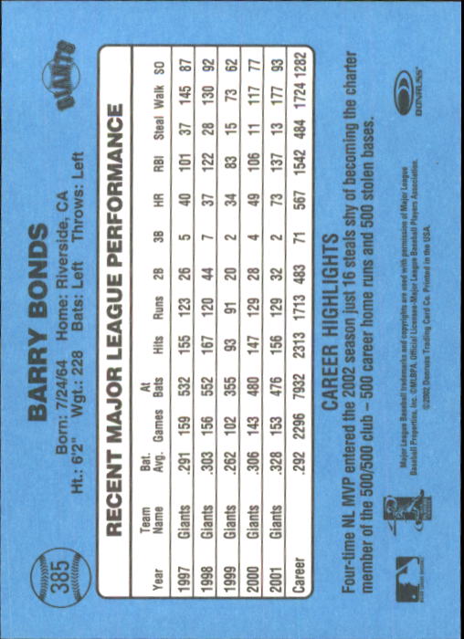 2002 Donruss Originals Baseball "Main Set" Cards #1 to #423 - Picture 295 of 323
