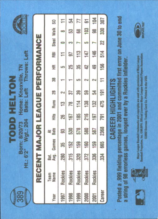 2002 Donruss Originals Baseball "Main Set" Cards #1 to #423 - Picture 299 of 323