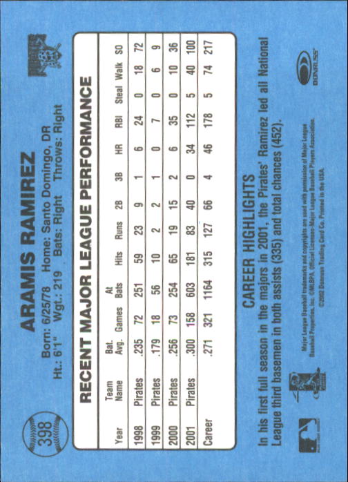 2002 Donruss Originals Baseball "Main Set" Cards #1 to #423 - Picture 309 of 323
