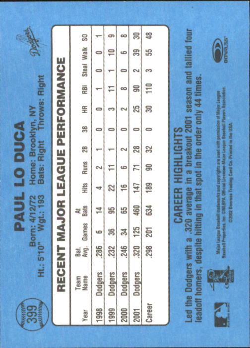2002 Donruss Originals Baseball "Main Set" Cards #1 to #423 - Picture 311 of 323