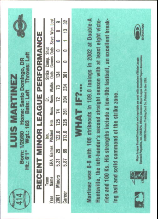 2002 Donruss Originals Baseball "Main Set" Cards #1 to #423 - Picture 319 of 323