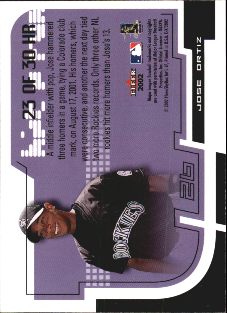 2002 E-X Baseball "Insert and Game Used" Cards - Picture 7 of 42