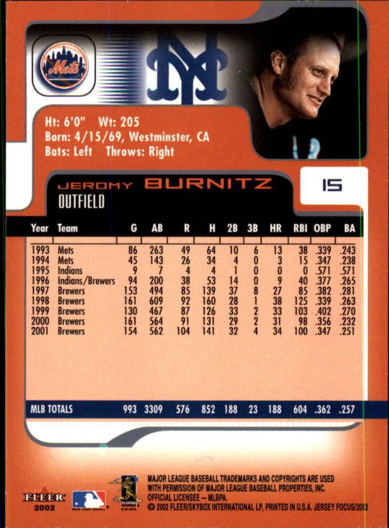 2002 Fleer Focus JE Baseball "Main Set" Cards - Picture 31 of 497