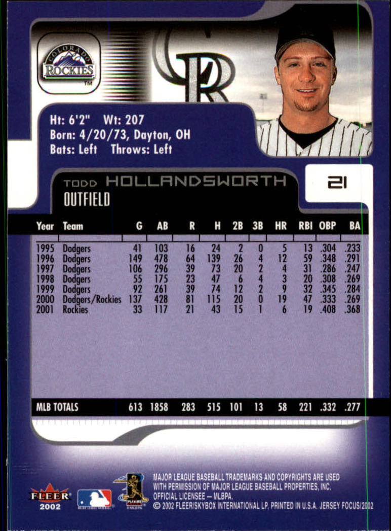 2002 Fleer Focus JE Baseball "Main Set" Cards - Picture 43 of 497