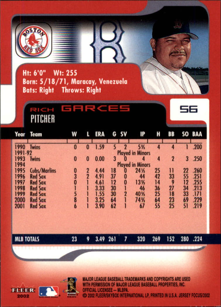 2002 Fleer Focus JE Baseball "Main Set" Cards - Picture 113 of 497