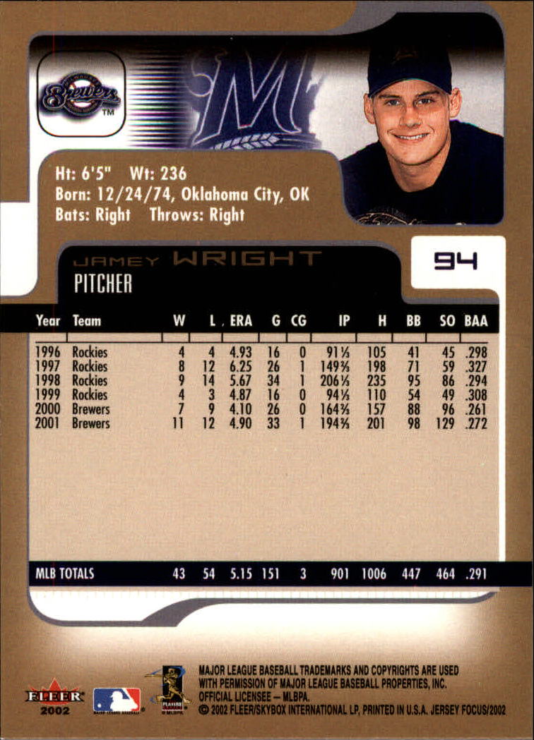 2002 Fleer Focus JE Baseball "Main Set" Cards - Picture 189 of 497