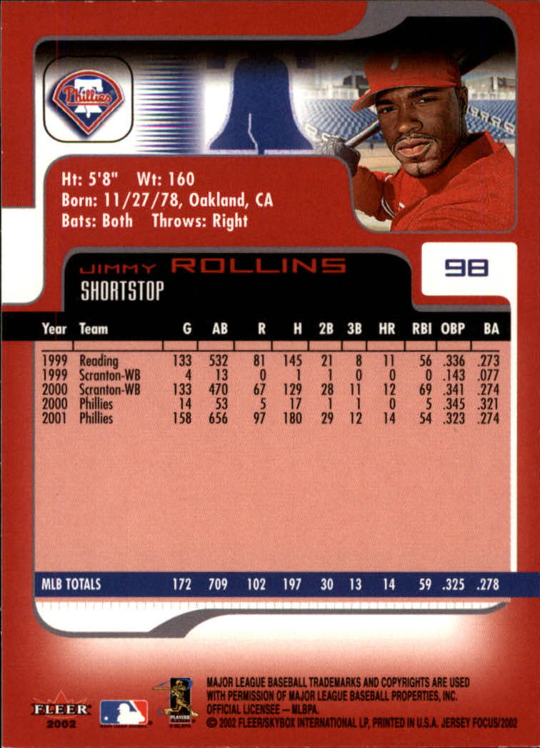 2002 Fleer Focus JE Baseball "Main Set" Cards - Picture 197 of 497