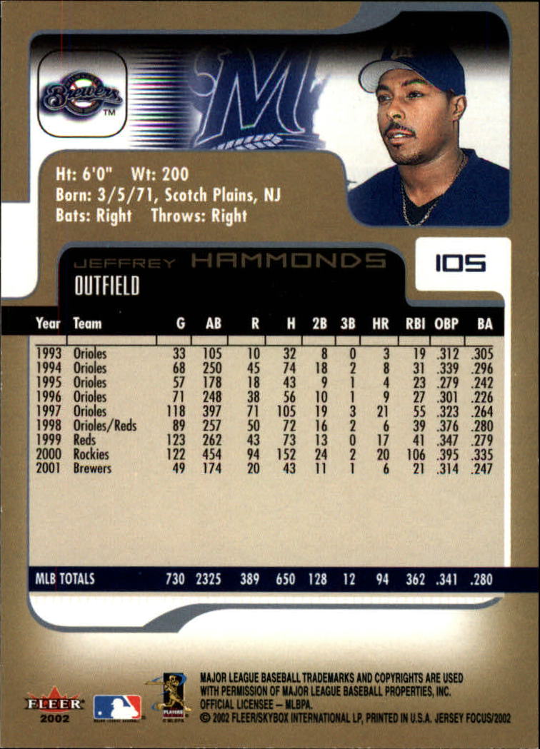 2002 Fleer Focus JE Baseball "Main Set" Cards - Picture 211 of 497