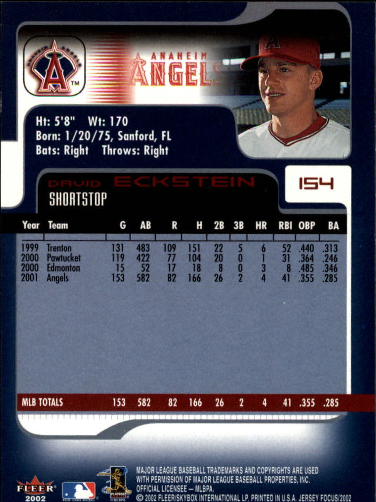 2002 Fleer Focus JE Baseball "Main Set" Cards - Picture 307 of 497