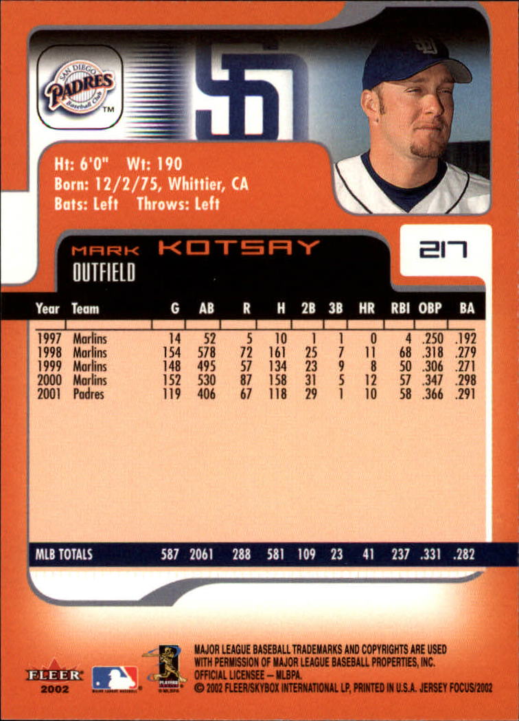 2002 Fleer Focus JE Baseball "Main Set" Cards - Picture 430 of 497