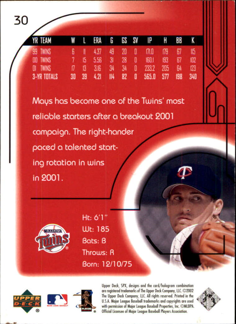 2002 SPx Baseball Card Pick - Picture 55 of 205