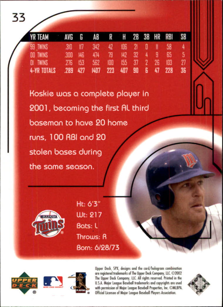 2002 SPx Baseball Card Pick - Picture 61 of 205