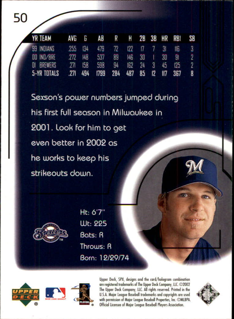 2002 SPx Baseball Card Pick - Picture 93 of 205