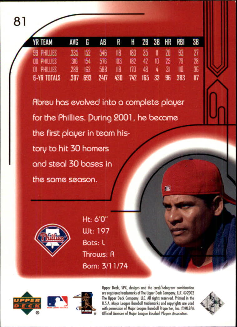 2002 SPx Baseball Card Pick - Picture 149 of 205