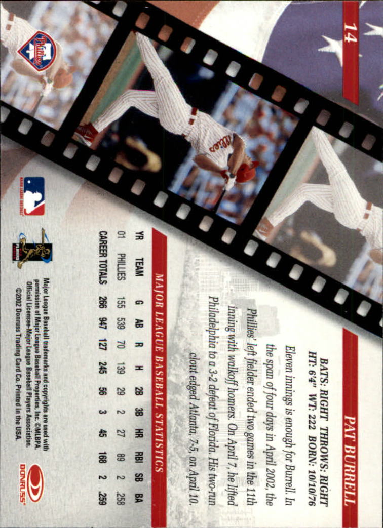 2002 Studio Baseball "Main Set" Cards #1 to #248 - Picture 19 of 231