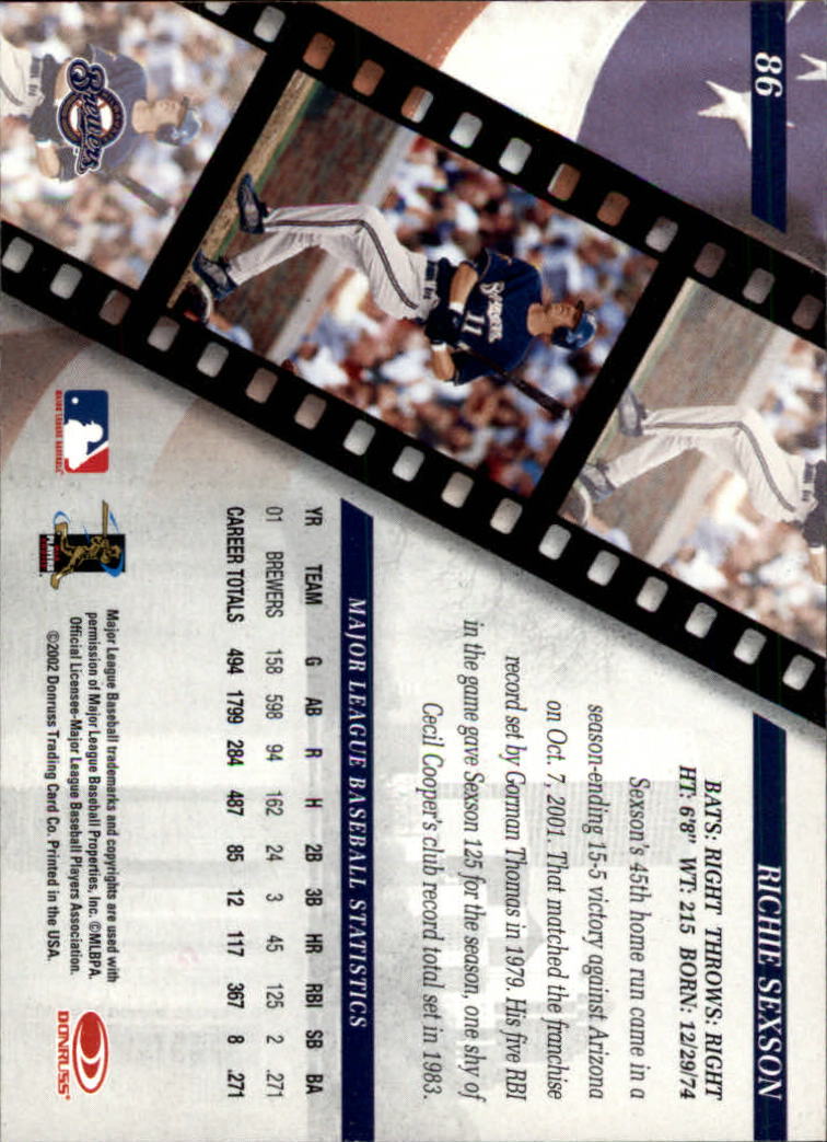 2002 Studio Baseball "Main Set" Cards #1 to #248 - Picture 95 of 231