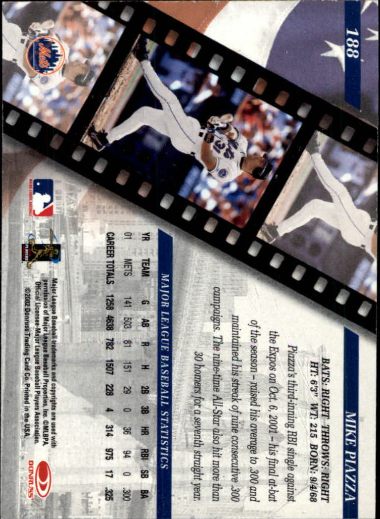 2002 Studio Baseball "Main Set" Cards #1 to #248 - Picture 203 of 231