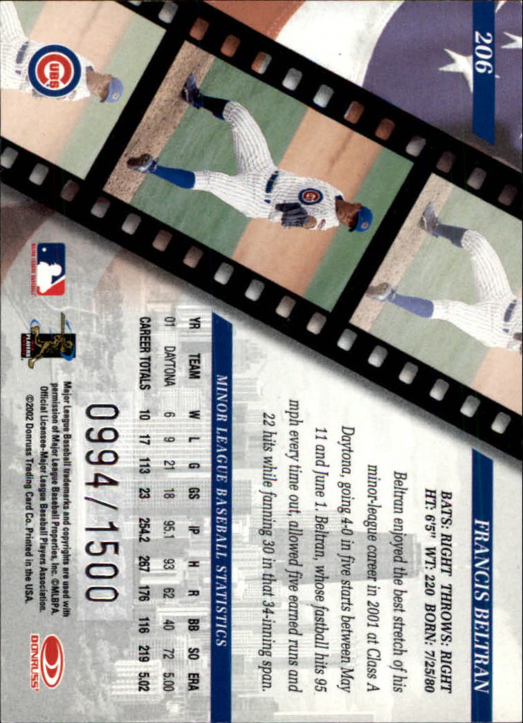 2002 Studio Baseball "Main Set" Cards #1 to #248 - Picture 223 of 231