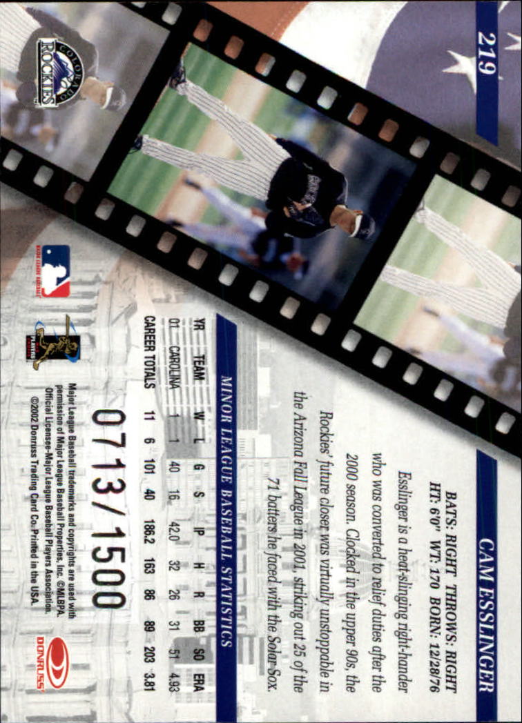 2002 Studio Baseball "Main Set" Cards #1 to #248 - Picture 225 of 231