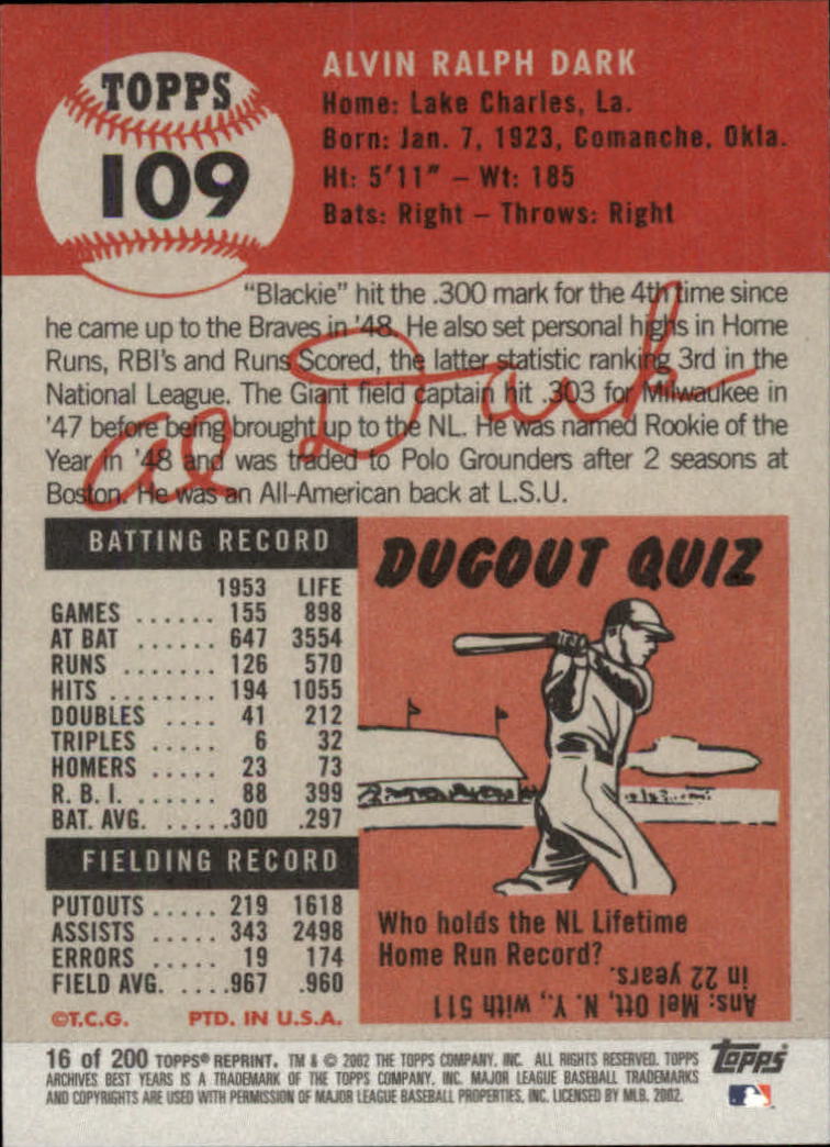 2002 Topps Archives Baseball - Picture 15 of 231