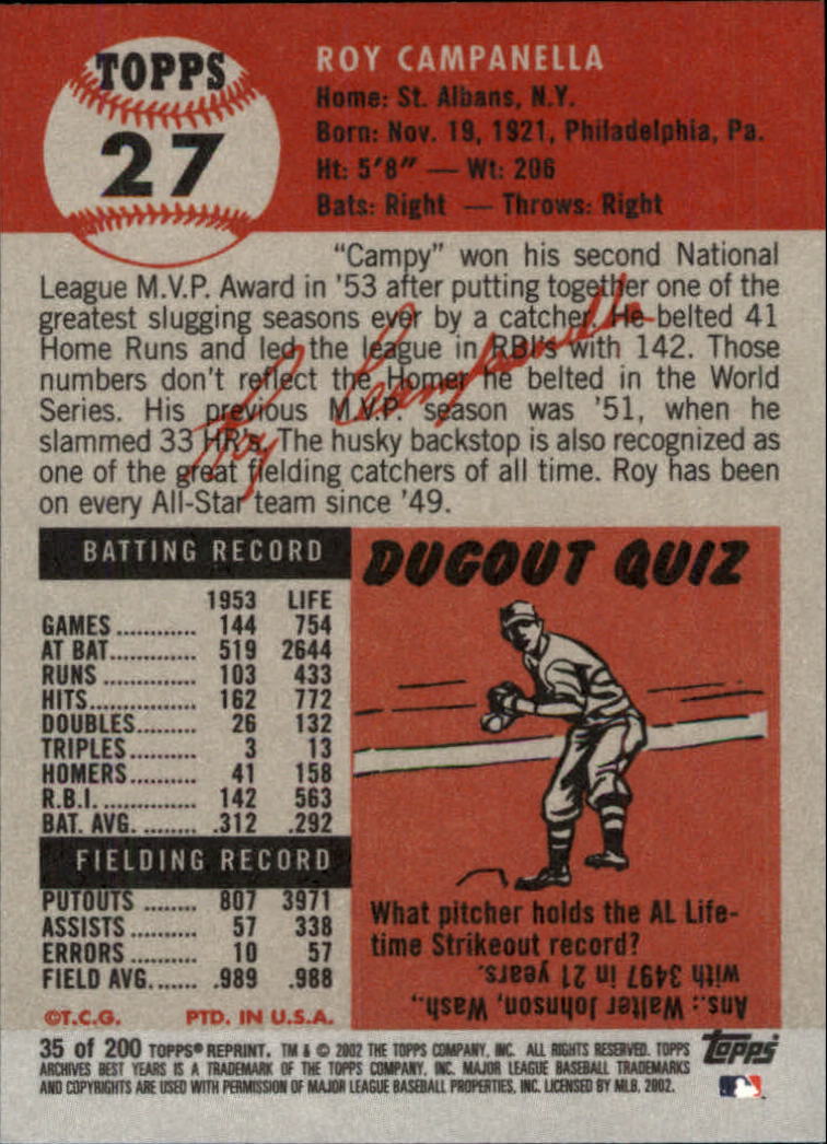 2002 Topps Archives Baseball - Picture 39 of 231