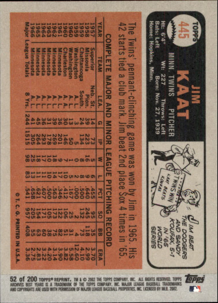 2002 Topps Archives Baseball - Picture 59 of 231