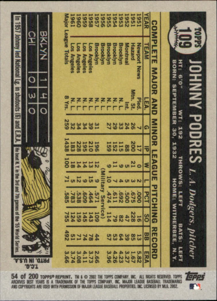 2002 Topps Archives Baseball - Picture 63 of 231