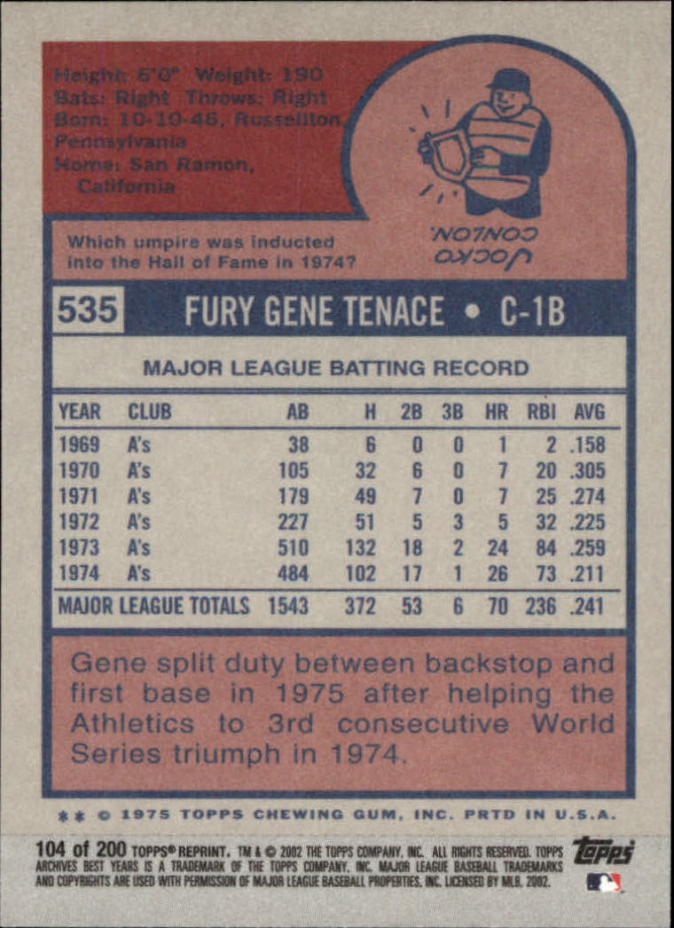 2002 Topps Archives Baseball - Picture 115 of 231