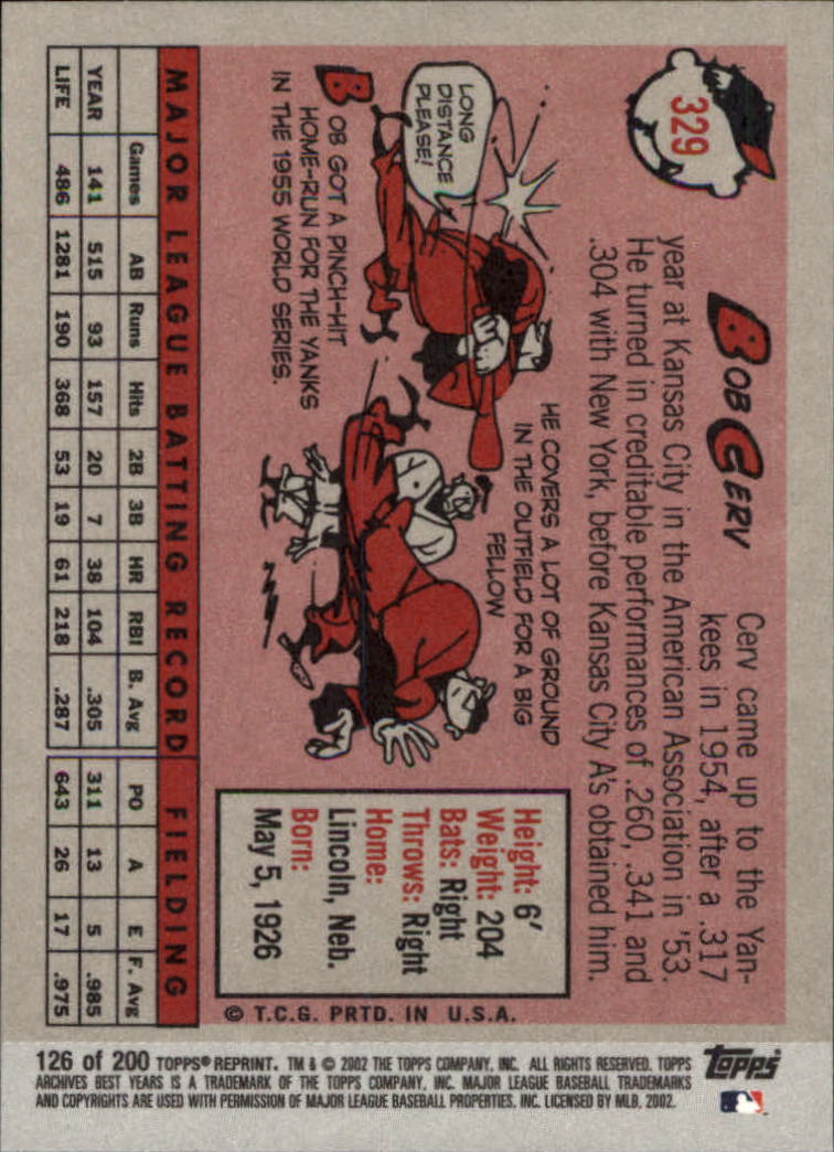 2002 Topps Archives Baseball - Picture 141 of 231