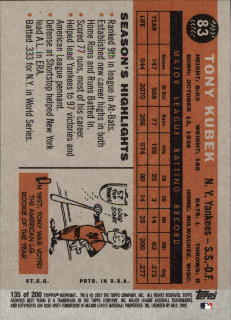 2002 Topps Archives Baseball - Picture 153 of 231