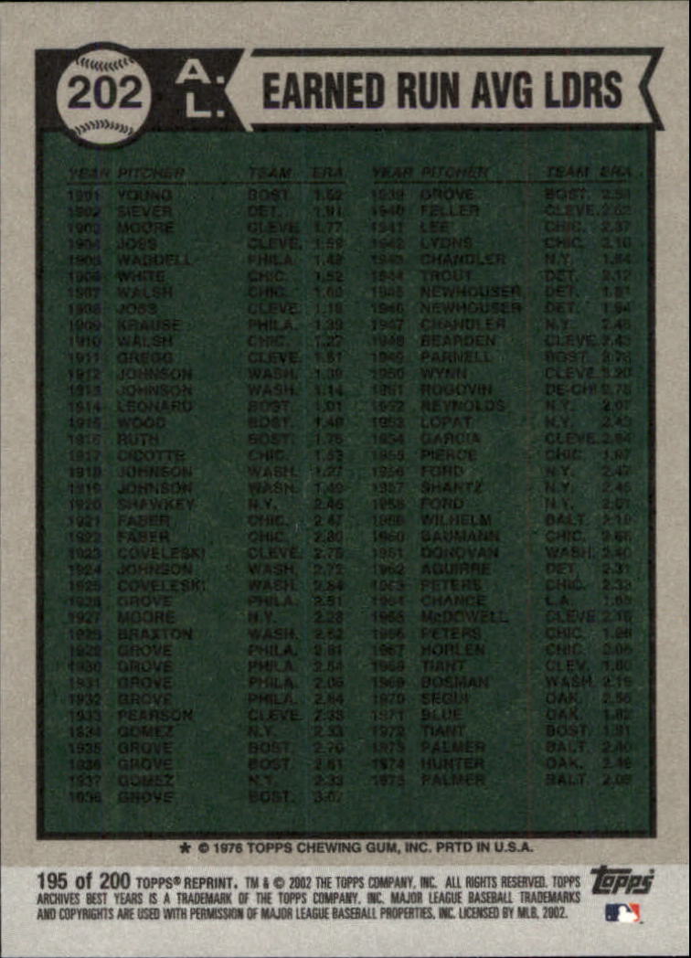 2002 Topps Archives Baseball - Picture 223 of 231