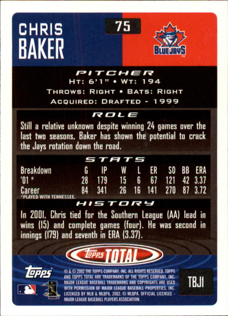 2002 Topps Total Baseball Part 1 - Picture 45 of 468
