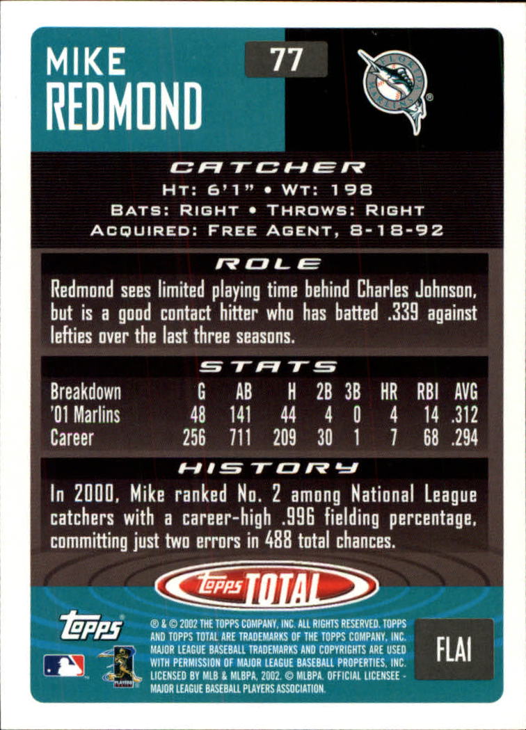 2002 Topps Total Baseball Part 1 - Picture 47 of 468