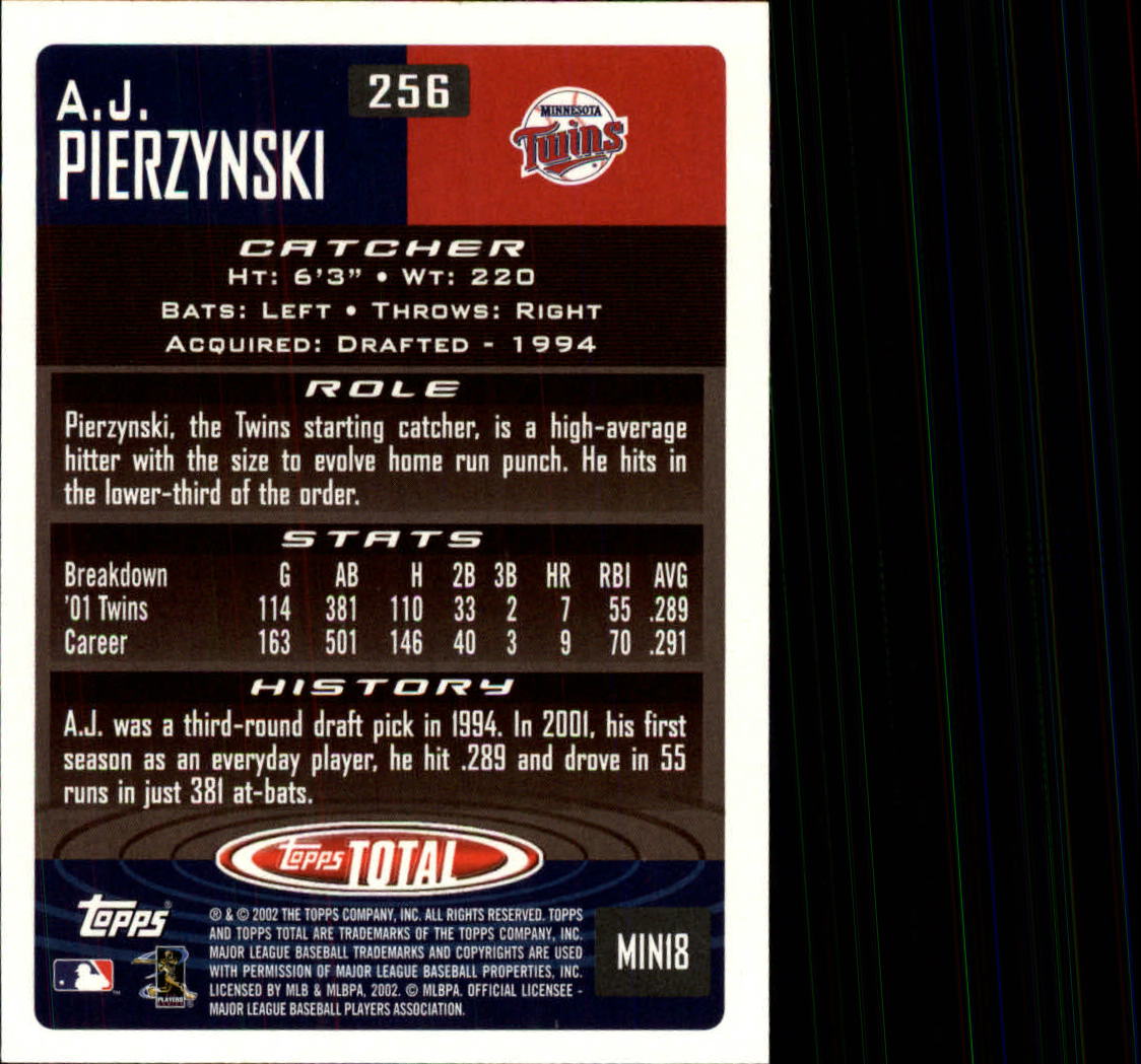 1999 PACIFIC TRADING CARDS - A.J. PIERZYNSKI ROOKIE BASEBALL TRADING CARD  #254 (MINNESOTA TWINS) - FREE SHIPPING at 's Sports Collectibles Store