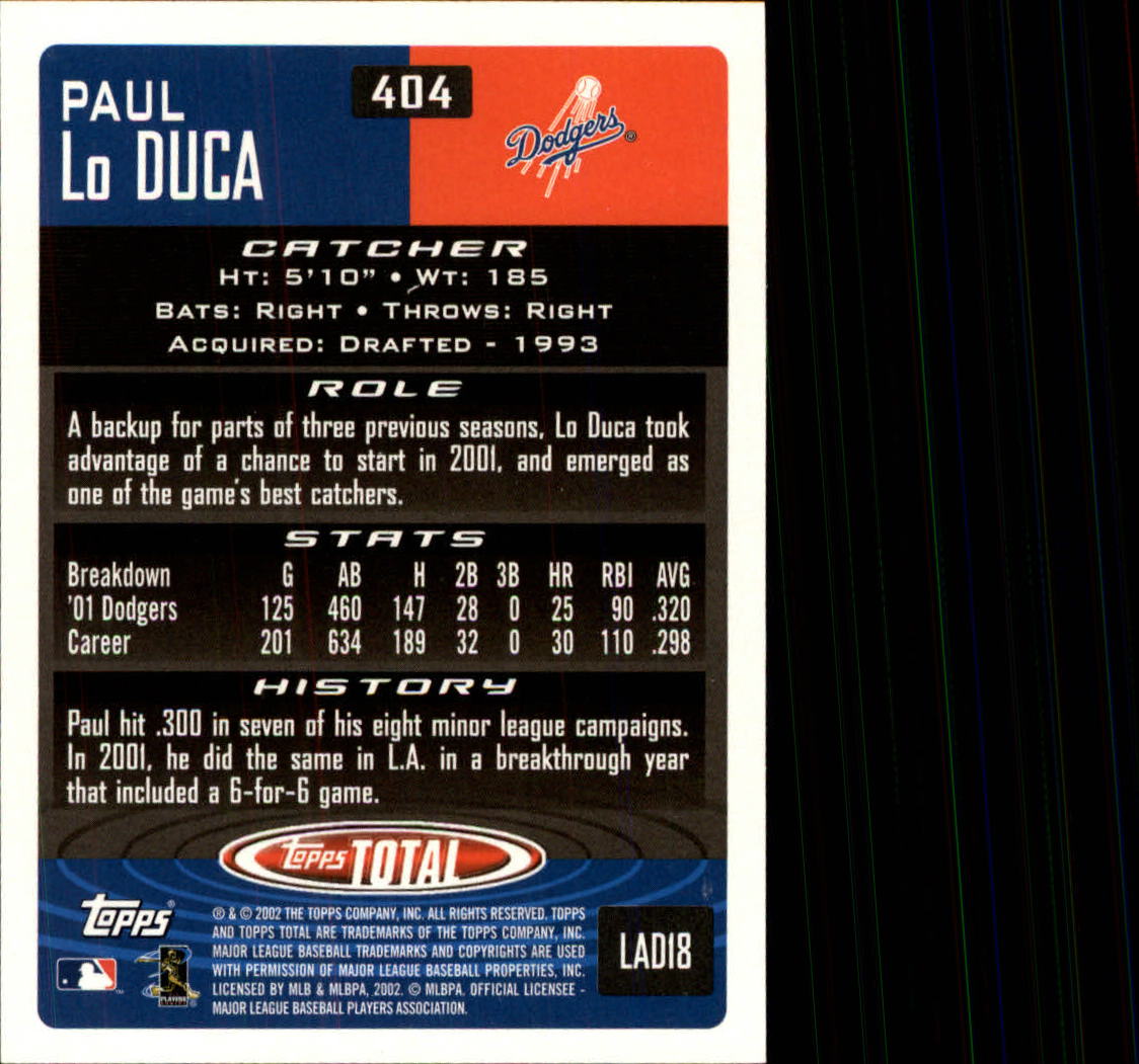 2002 Topps Total Baseball Part 1 - Picture 250 of 468