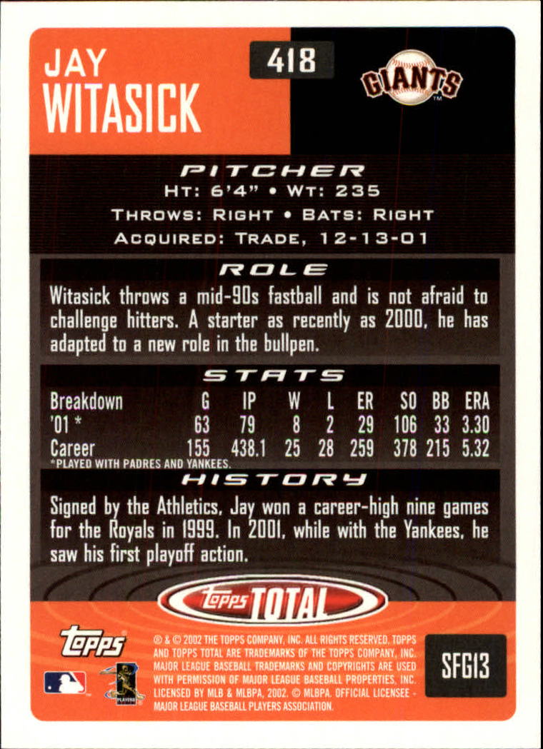 2002 Topps Total Baseball Part 1 - Picture 258 of 468
