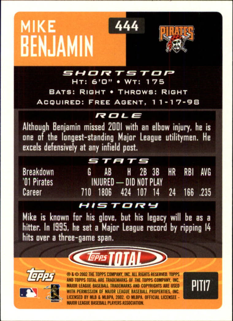 2002 Topps Total Baseball Part 1 - Picture 276 of 468