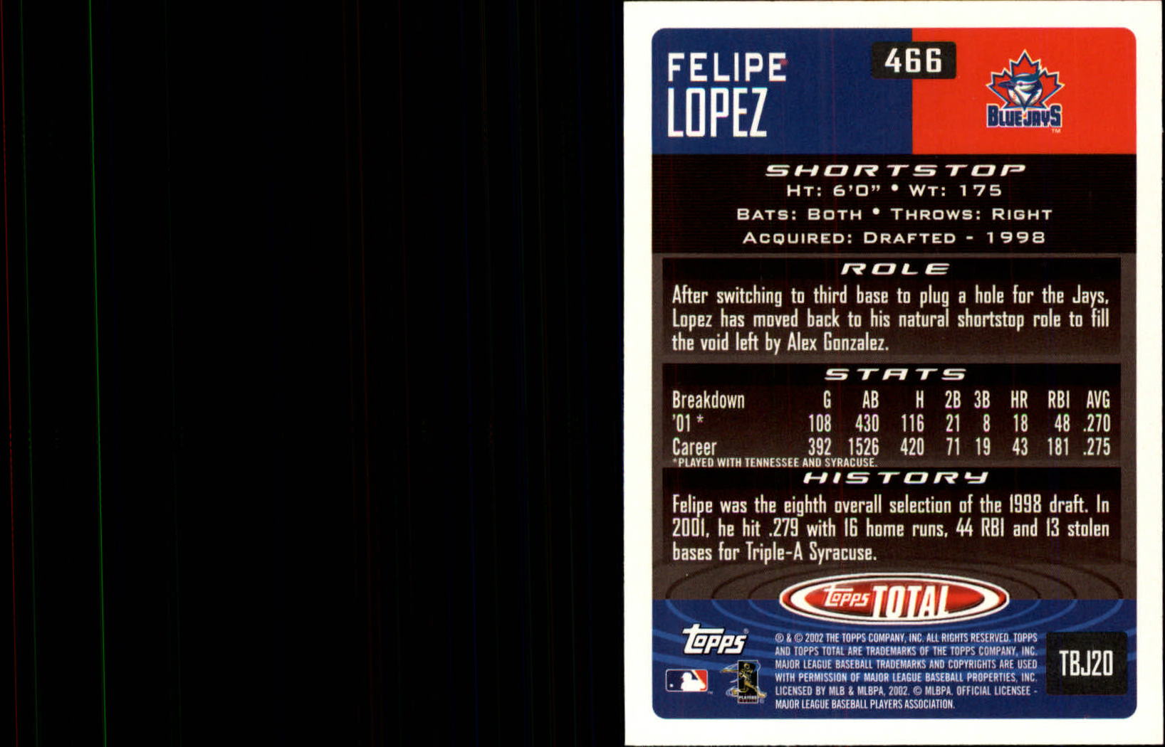 2002 Topps Total Baseball Part 1 - Picture 288 of 468