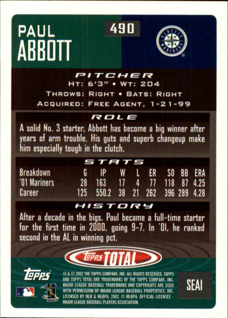 2002 Topps Total Baseball Part 1 - Picture 296 of 468