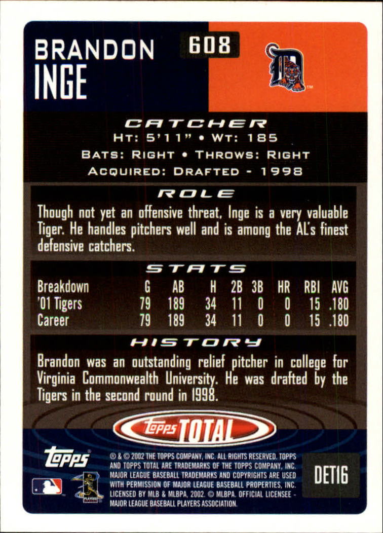 2002 Topps Total Baseball Part 1 - Picture 358 of 468
