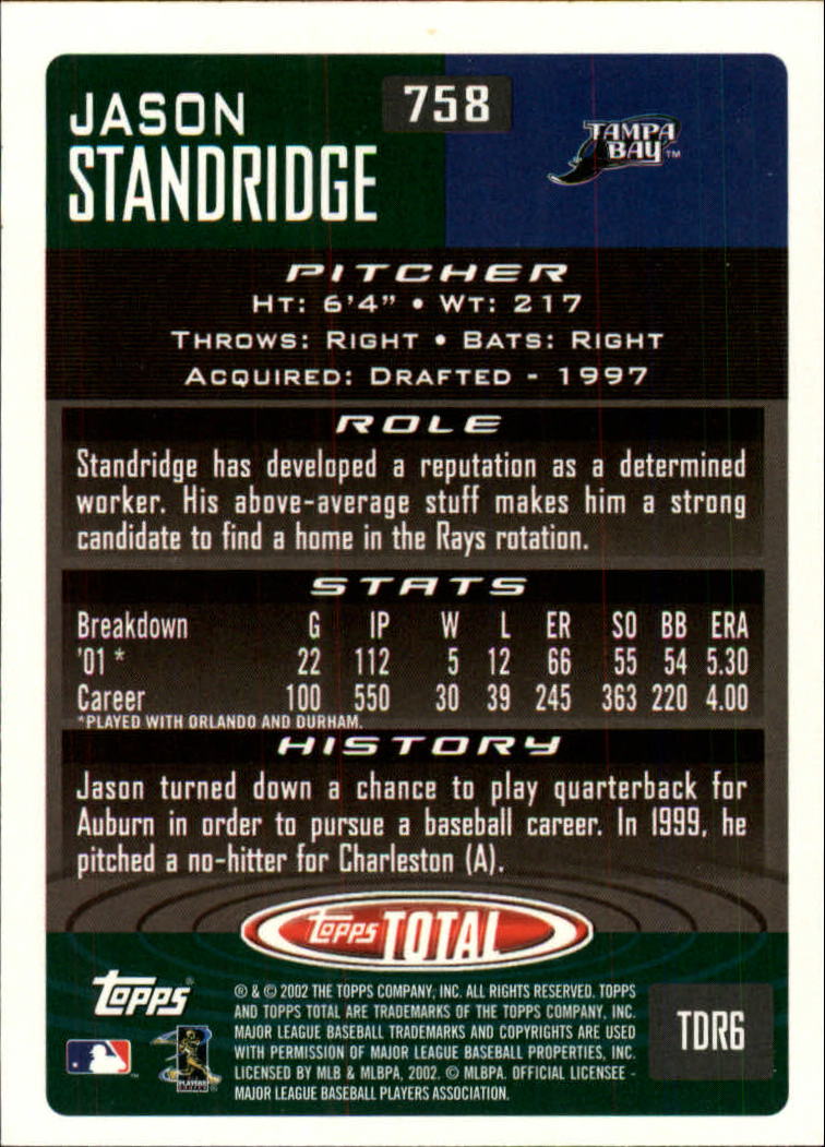 2002 Topps Total Baseball Part 1 - Picture 426 of 468